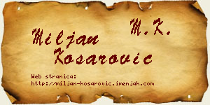Miljan Košarović vizit kartica